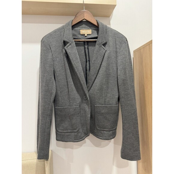 ME+EM Jackets & Blazers - ME+EM Womens 14 Gray Single Button 100% Wool Comfortable Luxury Blazer Jacket